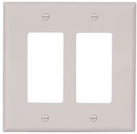 Eaton Wiring Devices PJ262W Wallplate, 4-1/2 in L, 4.56 in W, 2 -Gang,