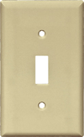 EATON 5134V Standard-Size Wallplate, 1-Gang, Nylon, Ivory