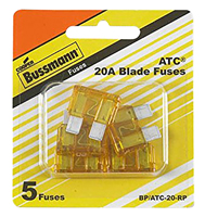 Bussmann BP/ATC-20-RP Automotive Fuse, Blade Fuse, 32 VDC, 20 A, 1 kA