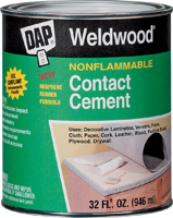 WELDWOOD 25332 Contact Cement, Liquid, Slight, White, 1 qt Can