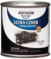 RUST-OLEUM PAINTER'S Touch 1979730 Brush-On Paint, Gloss, Black, 0.5 pt Can