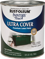 RUST-OLEUM PAINTER'S Touch 1938502 Brush-On Paint, Gloss, Hunter Green, 1 qt