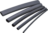 GB HST-750 Heat-Shrink Tubing, 3/4 to 3/8 in Dia, 4 in L, Polyolefin, Black