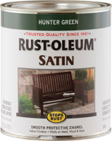 RUST-OLEUM STOPS RUST 7732502 Satin Enamel, Satin, Hunter Green, 1 qt, Can