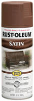 RUST-OLEUM STOPS RUST 7774830 Enamel Paint, Low Satin, Chestnut, 12 oz,