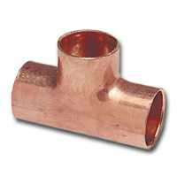 EPC 111R Series 32824 Reducing Pipe Tee, 1 x 1 x 3/4 in, Sweat, Copper