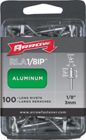 Arrow RLA1/8IP Long Pop Rivet, 1/2 in L, Aluminum