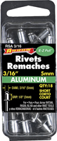 Arrow RSA3/16 Short Pop Rivet, 1/8 in L, Aluminum