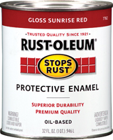 RUST-OLEUM STOPS RUST 7762502 Protective Enamel, Gloss, Sunrise Red, 1 qt