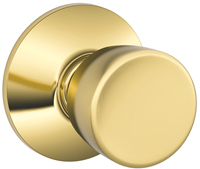 Schlage F10VBEL605 Passage Door Knob, Metal, Brass