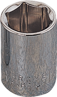 Vulcan MT649925 Drive Socket, 17 mm Socket, 3/8 in Drive, 6-Point, Chrome