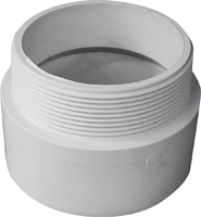 CANPLAS 192874 Pipe Adapter, 4 in, MNPT x Hub, PVC, White