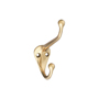 National Hardware V1960 N198-101 Coat and Hat Hook, 75 lb, 2-Hook, Brass,