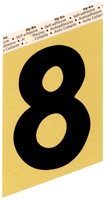 HY-KO GG-25/8 House Number; Character: 8; 3-1/2 in H Character; Black