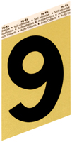 HY-KO GG-25/9 House Number; Character: 9; 3-1/2 in H Character; Black