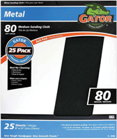 Gator 3291 Sanding Sheet, 11 in L, 9 in W, Medium, 80 Grit, Emery Abrasive,