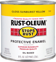 RUST-OLEUM STOPS RUST 7747730 Protective Enamel, Gloss, Sunburst Yellow, 0.5