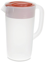 Rubbermaid 1777154 Pitcher; 2.25 qt Capacity; Plastic; Clear/Red