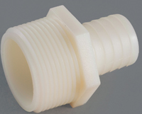 Couplings Company NY220F Pipe Coupling, 1/2 in Barb, 3/8 in MPT, Nylon