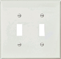 Eaton Wiring Devices PJ2W Mid-Size Wallplate, 2-Gang, Polycarbonate, White