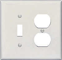 Eaton Wiring Devices PJ18W Combination Wallplate, 4-7/8 in L, 4-15/16 in W,