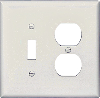 Eaton Wiring Devices PJ18W Combination Wallplate, 4-7/8 in L, 4-15/16 in W,