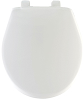 Mayfair 80SLOW000 Toilet Seat, Round, Plastic, White, Hex-Tite Hinge