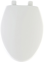 Mayfair 180SLOW000 Toilet Seat, Elongated, Plastic, White, Hex-Tite Hinge