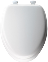 Mayfair 115EC-00 Toilet Seat with Cover, Elongated, Vinyl/Wood, White, Twist