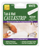 Homax 34015 Caulking Strip, White, 120 deg F, 7/8 in W X 11 ft L