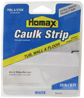 Homax 34030 Caulking Strip, White, 120 deg F