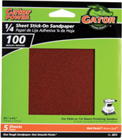 Gator 4074 Sanding Sheet, 4-1/2 in L, 4-1/2 in W, Medium, 100 Grit, Aluminum