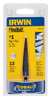 IRWIN Unibit 10231 Stepped Dill Bit Step Drill Bit, Hex Shank, 1/4 in Dia