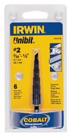 IRWIN Unibit 10232 Stepped Dill Bit Step Drill Bit, Hex Shank, 1/4 in Dia