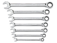 GearWrench 9417 Combination Wrench Set, Steel, Polished Chrome, 7-Piece