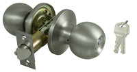 ProSource T3600V-PS Tubular Entry Knob Set, 1-3/8 to 1-3/4 in Thick Door,
