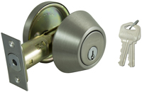 ProSource DBP1V-PS Deadbolt, 3 Grade, Satin Nickel, 2-3/8 to 2-3/4 in