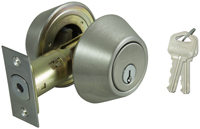 ProSource DB62V-PS Deadbolt, 3 Grade, Stainless Steel, 2-3/8 to 2-3/4 in