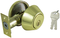 ProSource DB71V-PS Deadbolt, 3 Grade, Polished Brass, 2-3/8 to 2-3/4 in