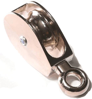 BARON C-0174ZD-1 1/2 Rope Pulley, 5/16 in Rope, 1-1/2 in Sheave, Zinc