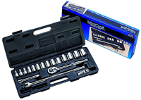 Vulcan TS10193L Socket Set, Chrome Vanadium Steel, Chrome