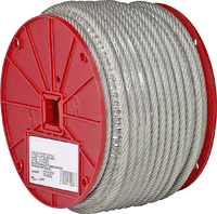 Campbell 7000897 Aircraft Cable, 1/4 in Dia, 200 ft L, 1400 lb Working Load,