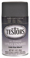 TESTORS 1249T Craft Enamel Spray Paint, Flat, Black, 3 oz