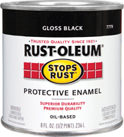 RUST-OLEUM STOPS RUST 7779730 Protective Enamel, Gloss, Black, 0.5 pt Can