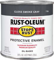 RUST-OLEUM STOPS RUST 7786730 Protective Enamel, Gloss, Smoke Gray, 0.5 pt
