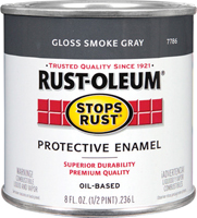 RUST-OLEUM STOPS RUST 7786730 Protective Enamel, Gloss, Smoke Gray, 0.5 pt