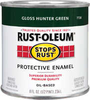 RUST-OLEUM STOPS RUST 7738730 Protective Enamel, Gloss, Hunter Green, 0.5 pt