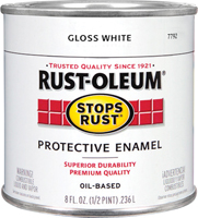 RUST-OLEUM STOPS RUST 7792730 Protective Enamel, Gloss, White, 0.5 pt Can