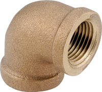 Anderson Metals 738100-08 Pipe Elbow, 1/2 in, FIP, 90 deg Angle, Brass,