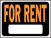 HY-KO Hy-Glo 3005 Identification Sign; Rectangular; FOR RENT; Fluorescent